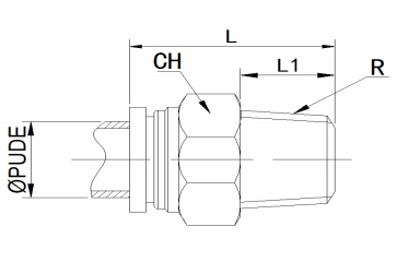 Stainless Steel Straight Push Fit Threaded Dimensions